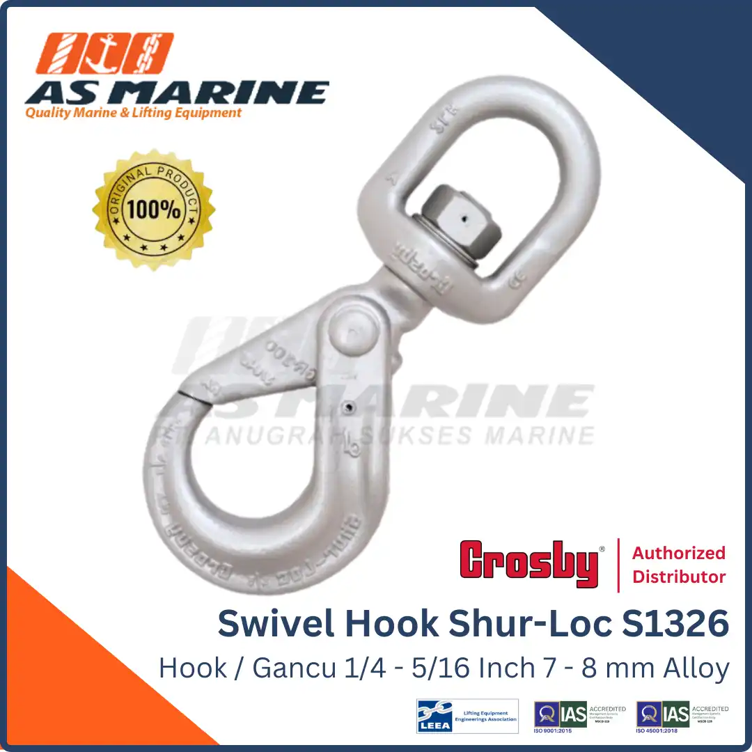 Crosby USA Swivel Shur-Loc Hook / Kait / Gancu S1326 1/4 - 5/16 Inch